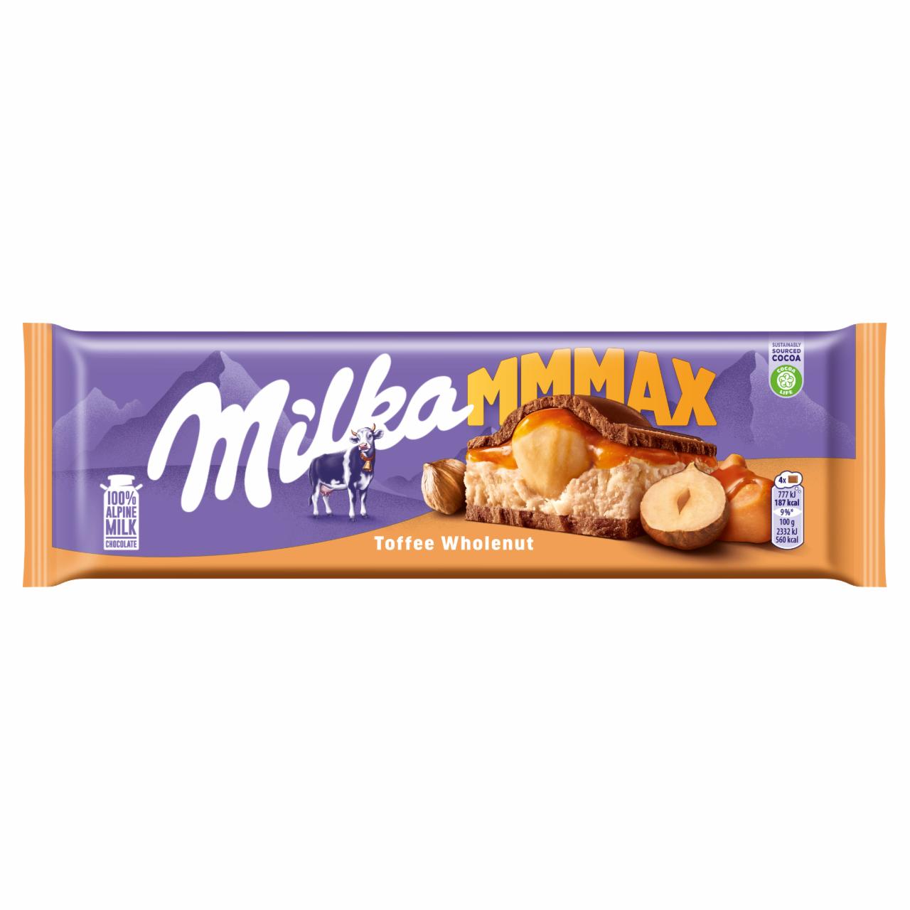 Zdjęcia - Milka Mmmax Czekolada mleczna z nadzieniem karmelowym i całymi orzechami laskowymi 300 g