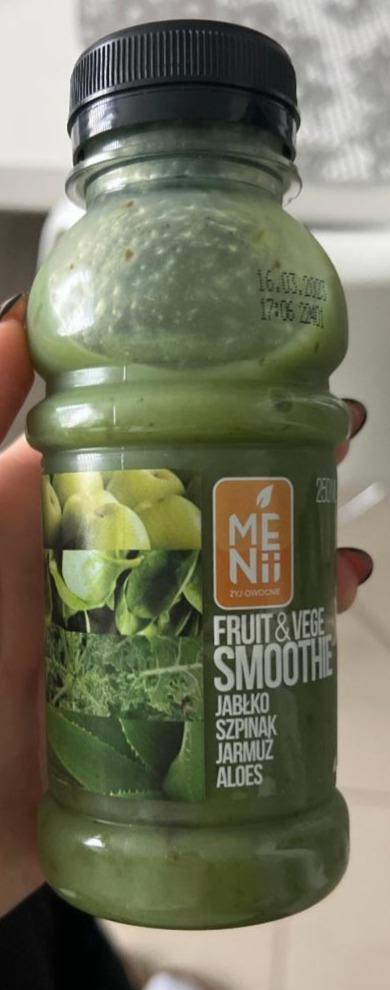 Zdjęcia - fruit &vege smoothie jabłko szpinak jarmuż aloes Menii