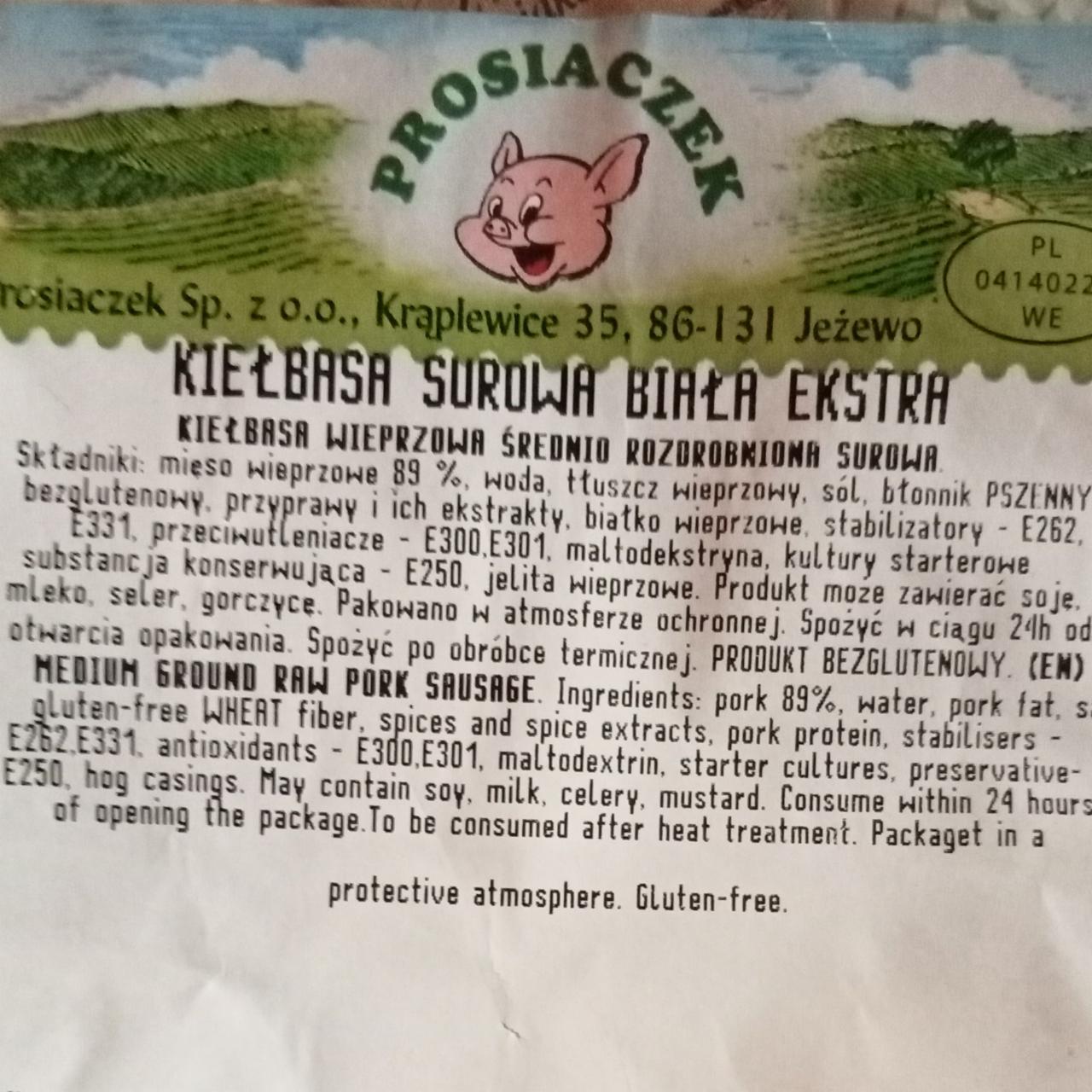 Zdjęcia - Kiełbasa surowa biała ekstra Prosiaczek