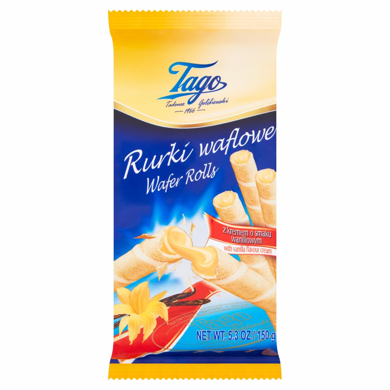 Zdjęcia - Tago Rurki waflowe z kremem o smaku waniliowym 150 g