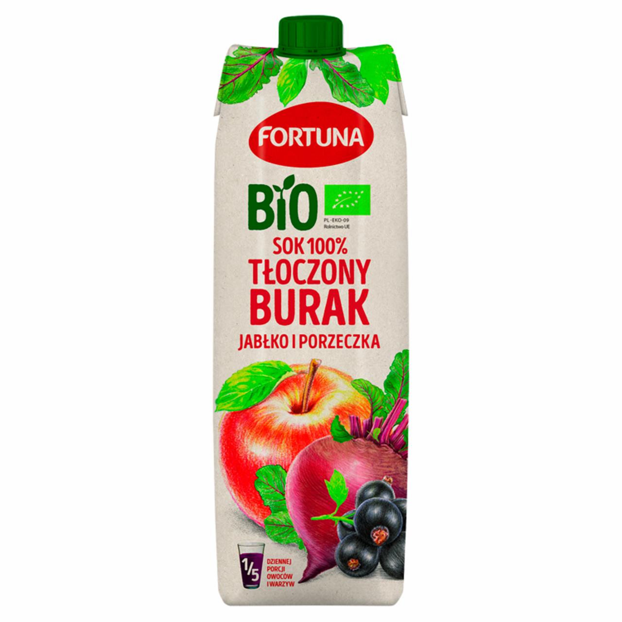 Zdjęcia - Fortuna Bio Sok 100% tłoczony jabłko burak i porzeczka 1 l