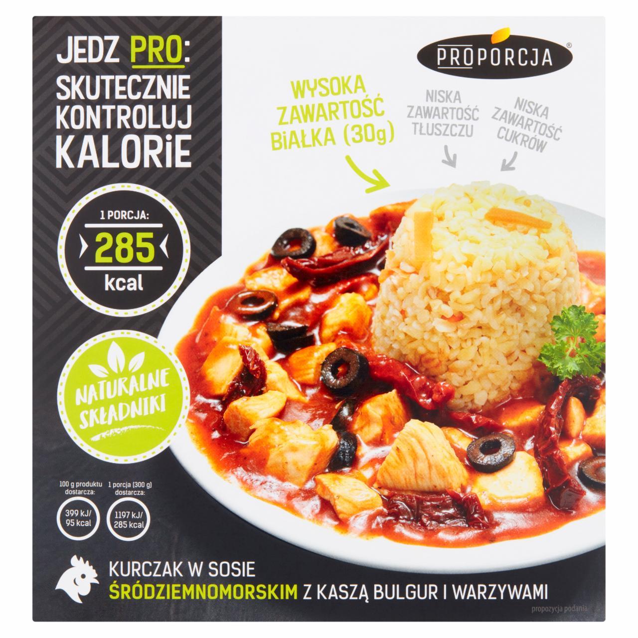 Zdjęcia - Kurczak w sosie śródziemnomorskim z kaszą bulgur i warzywami 300 g Proporcja