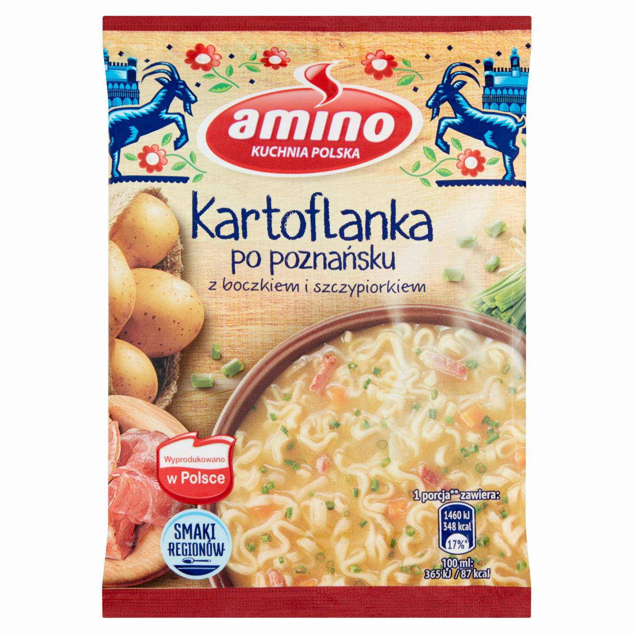 Zdjęcia - Amino Zupa błyskawiczna kartoflanka po poznańsku z boczkiem i szczypiorkiem 65 g