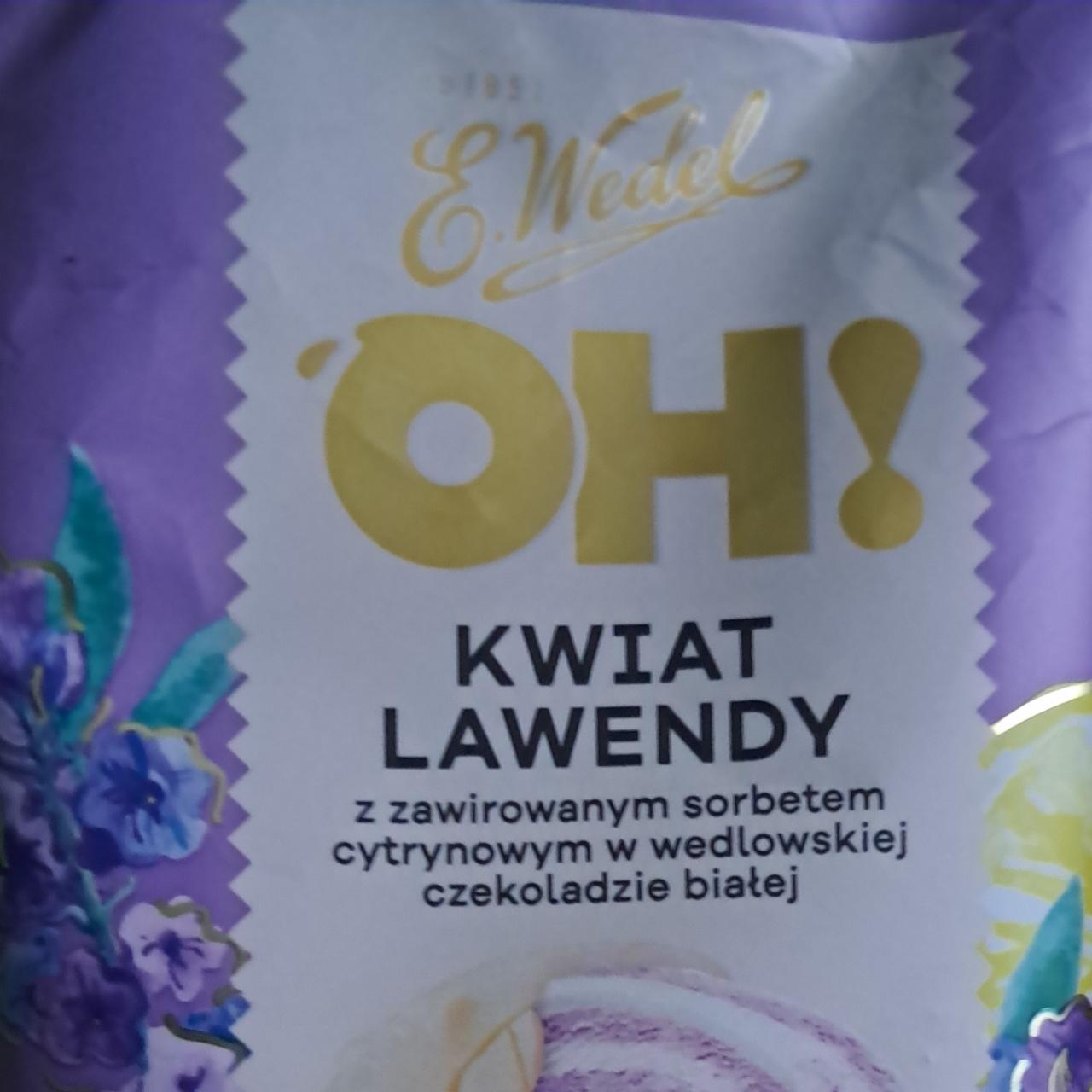 Zdjęcia - Oh! Lody kwiat lawendy z zawirowanym sorbetem cytrynowym w wedlowskiej czekoladzie białej E.Wedel