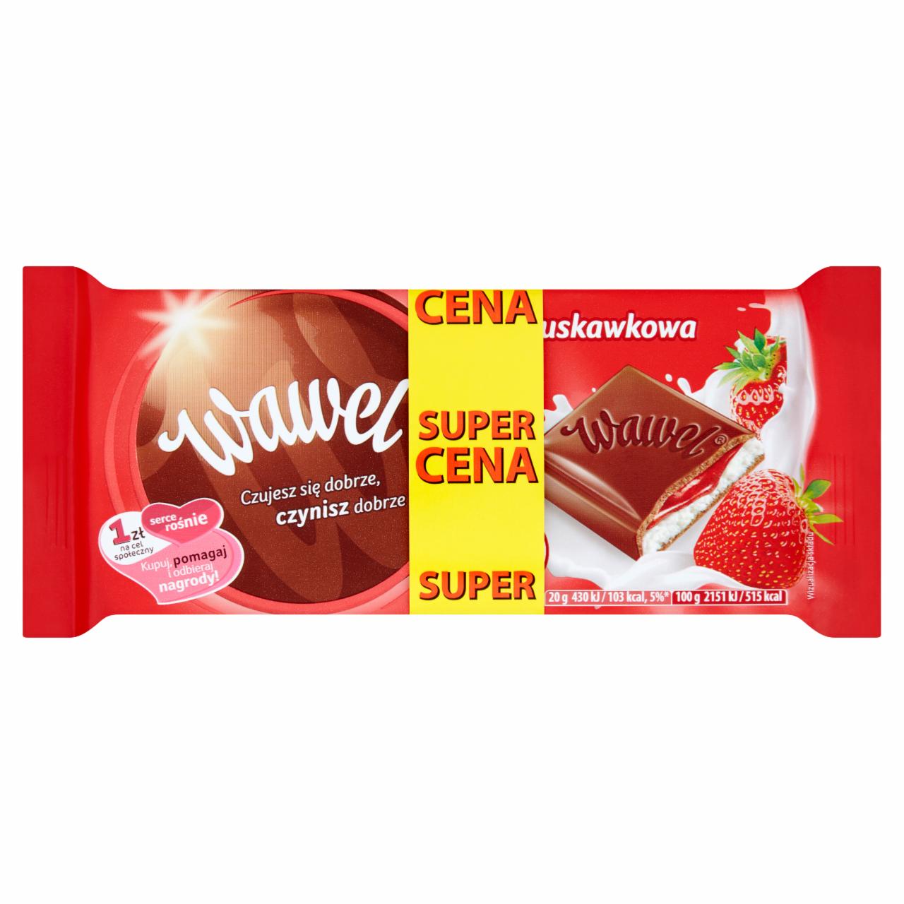 Zdjęcia - Wawel Czekolada mleczna nadziewana truskawkowa 400 g (4 x 100 g)