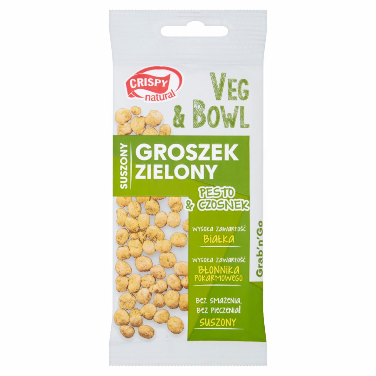 Zdjęcia - Crispy Natural Veg & Bowl Groszek zielony suszony pesto i czosnek 15 g