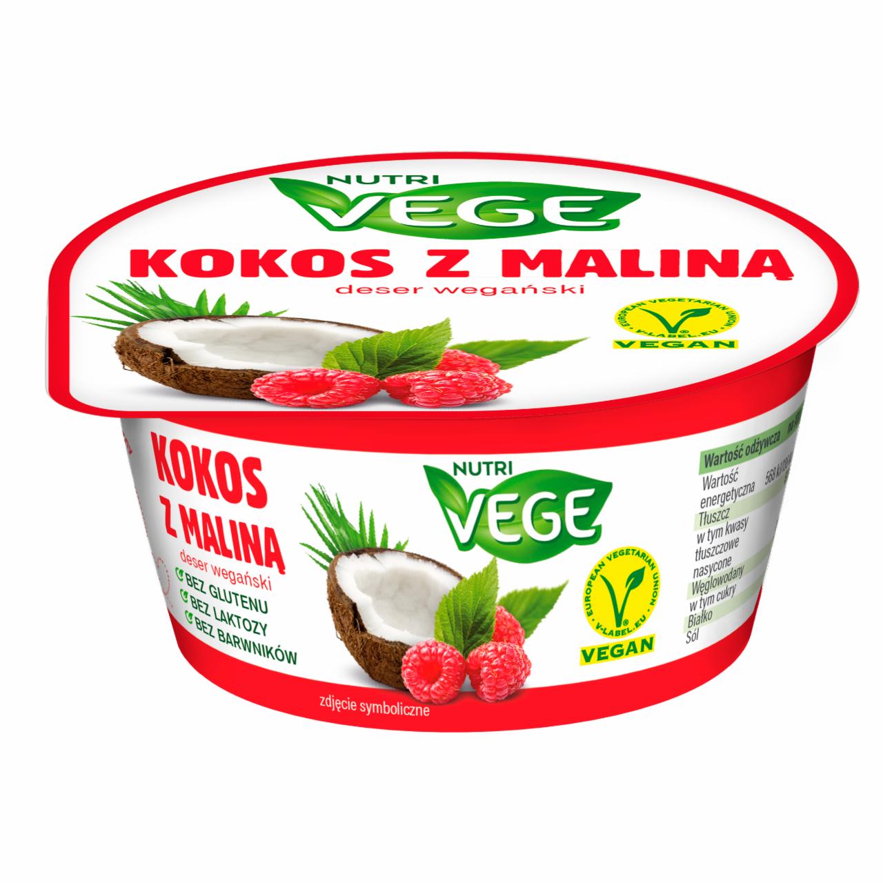 Zdjęcia - Nutri Vege Deser wegański kokos z maliną 150 g