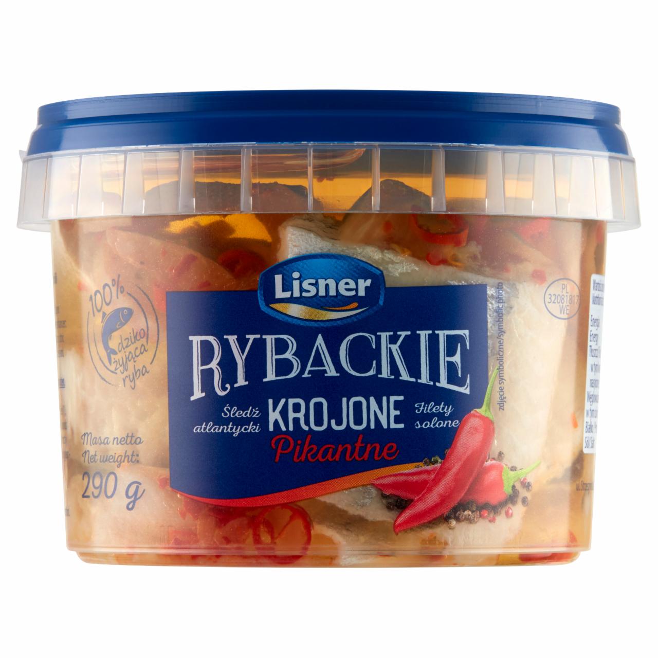 Zdjęcia - Lisner Rybackie Śledzie atlantyckie krojone pikantne 290 g