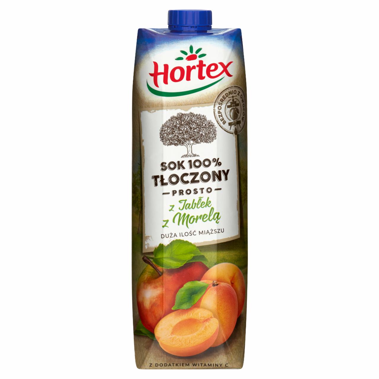 Zdjęcia - Hortex Sok 100% tłoczony prosto z jabłek z morelą 1 l