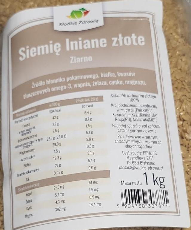 Zdjęcia - Siemię lniane złote Słodkie Zdrowie