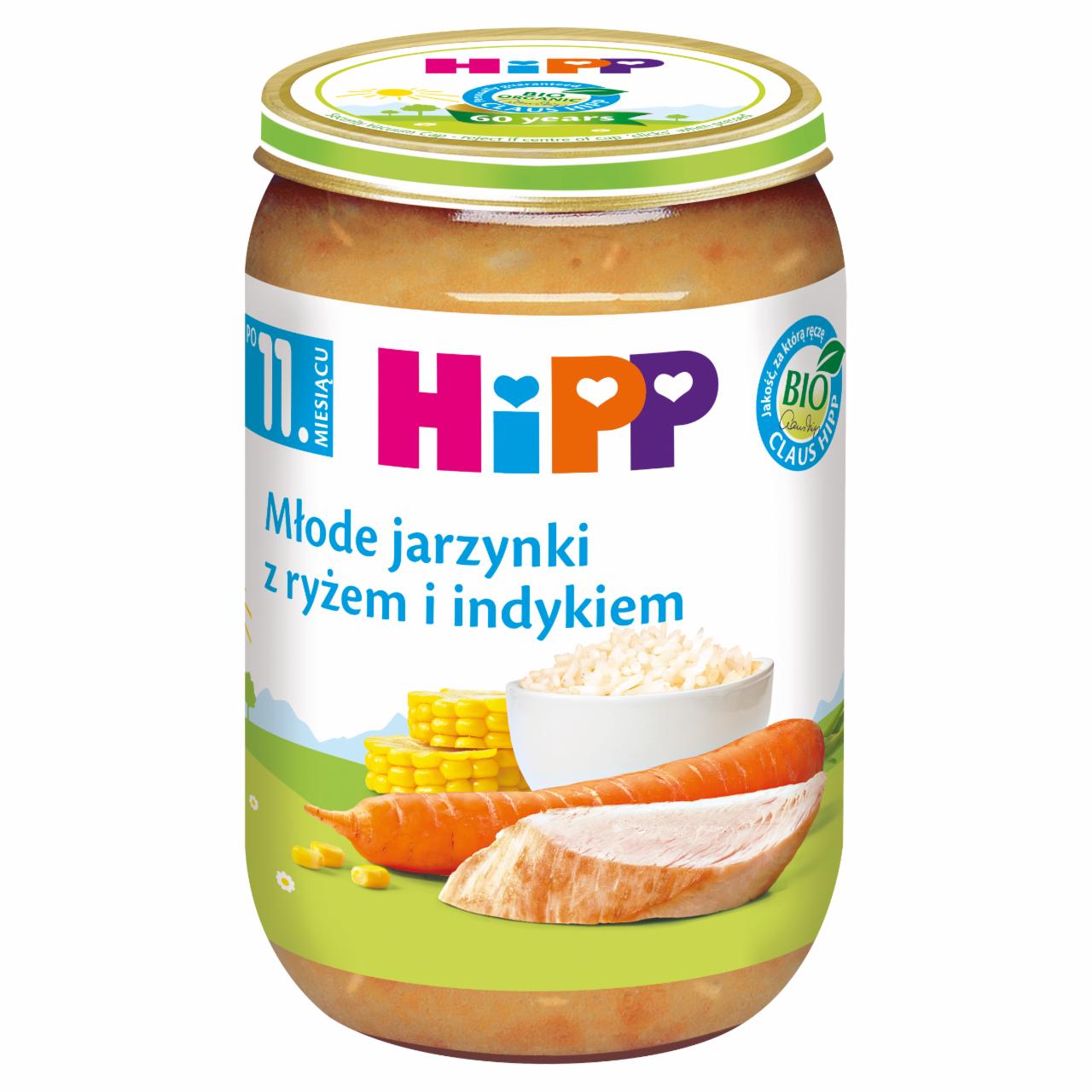 Zdjęcia - HiPP BIO Młode jarzynki z ryżem i indykiem po 11. miesiącu 220 g