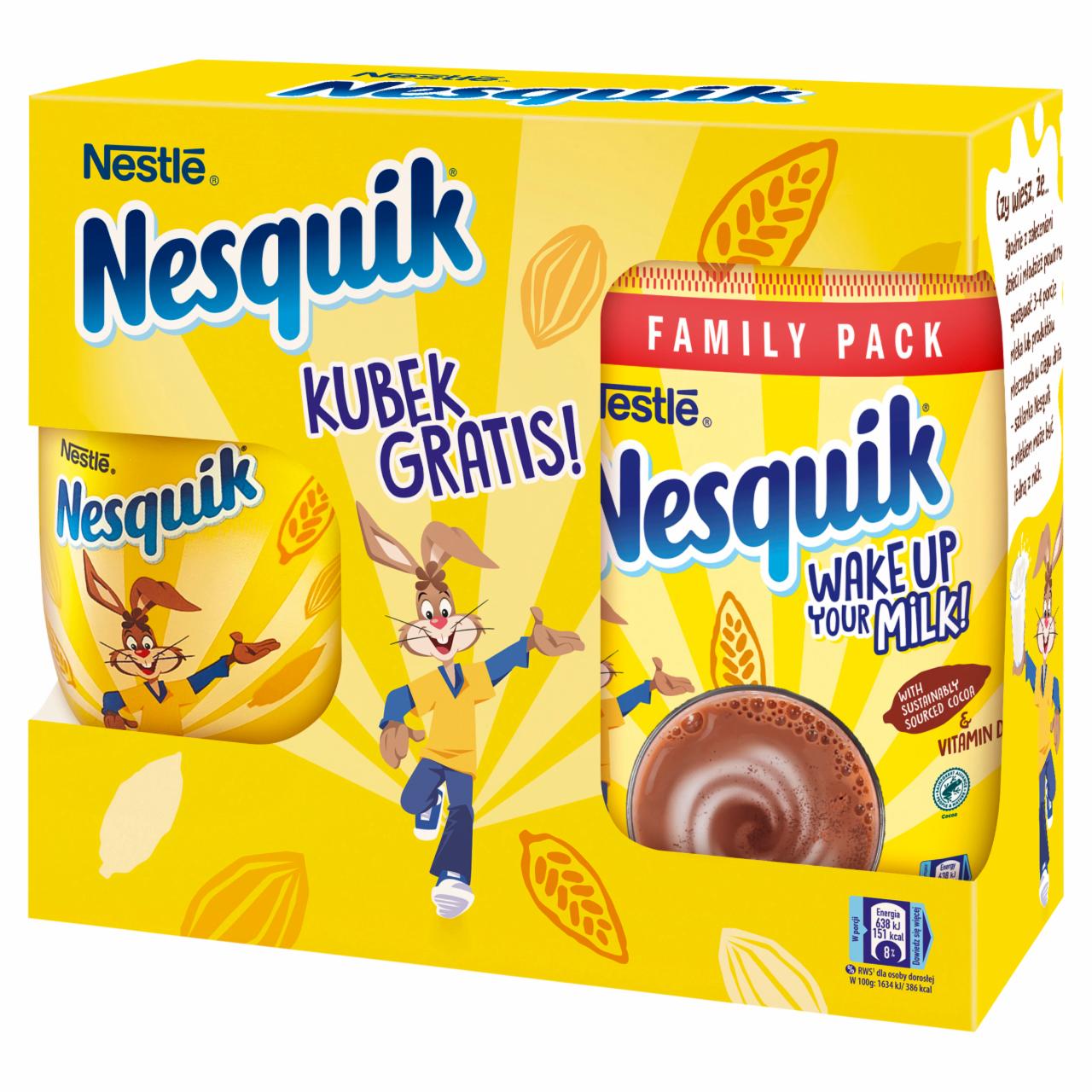 Zdjęcia - Nesquik Rozpuszczalny napój kakaowy z dodatkiem witamin 700 g i kubek