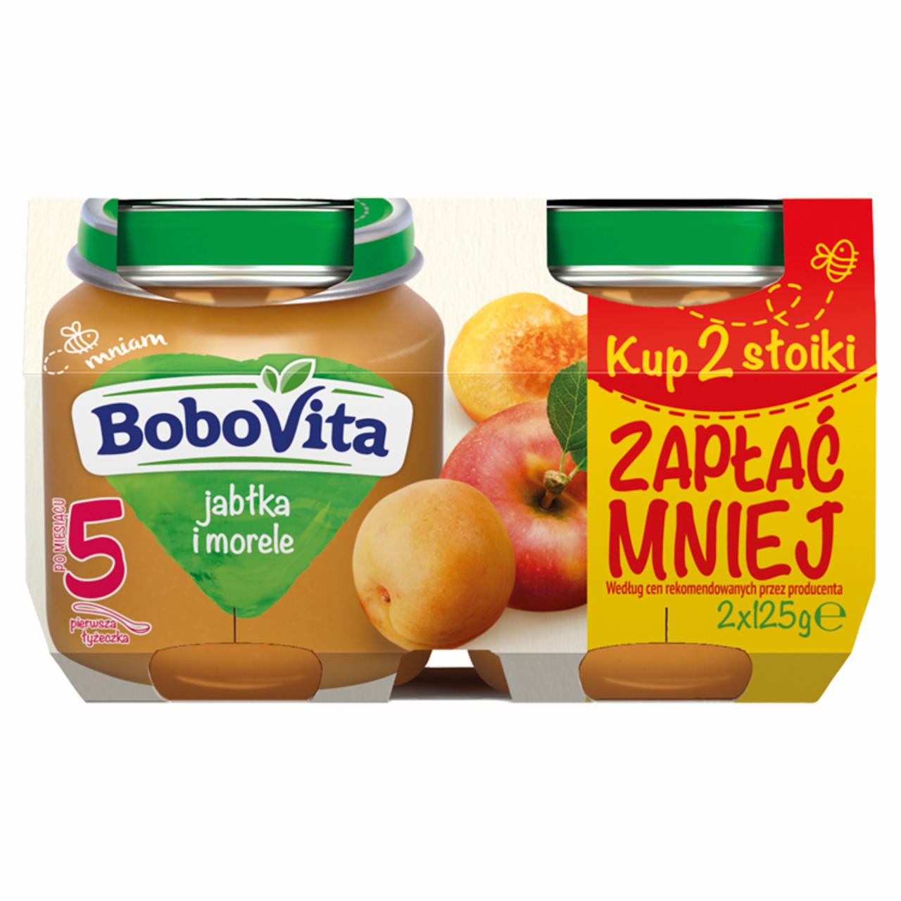 Zdjęcia - BoboVita Jabłka i morele po 5 miesiącu 2 x 125 g