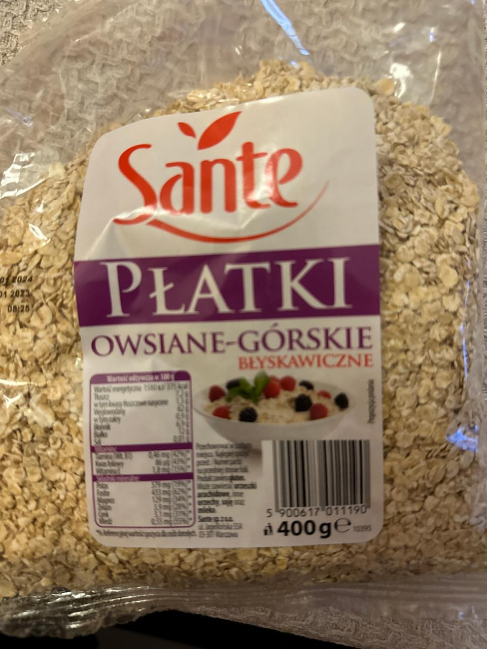 Zdjęcia - Płatki Owsiane-Górskie Błyskawiczne Sante