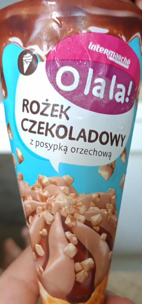 Zdjęcia - rożek czekoladowy z posypką orzechową Intermarche