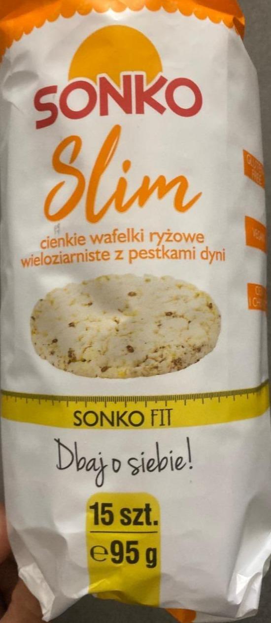 Zdjęcia - Cienki wafelki ryżowe wieloziarniste z pestkami dyni Sonko slim