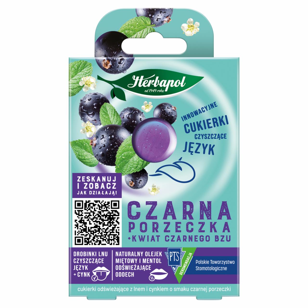 Zdjęcia - Herbapol Cukierki odświeżające z lnem i cynkiem czarna porzeczka kwiat czarnego bzu 20 g (8 sztuk)