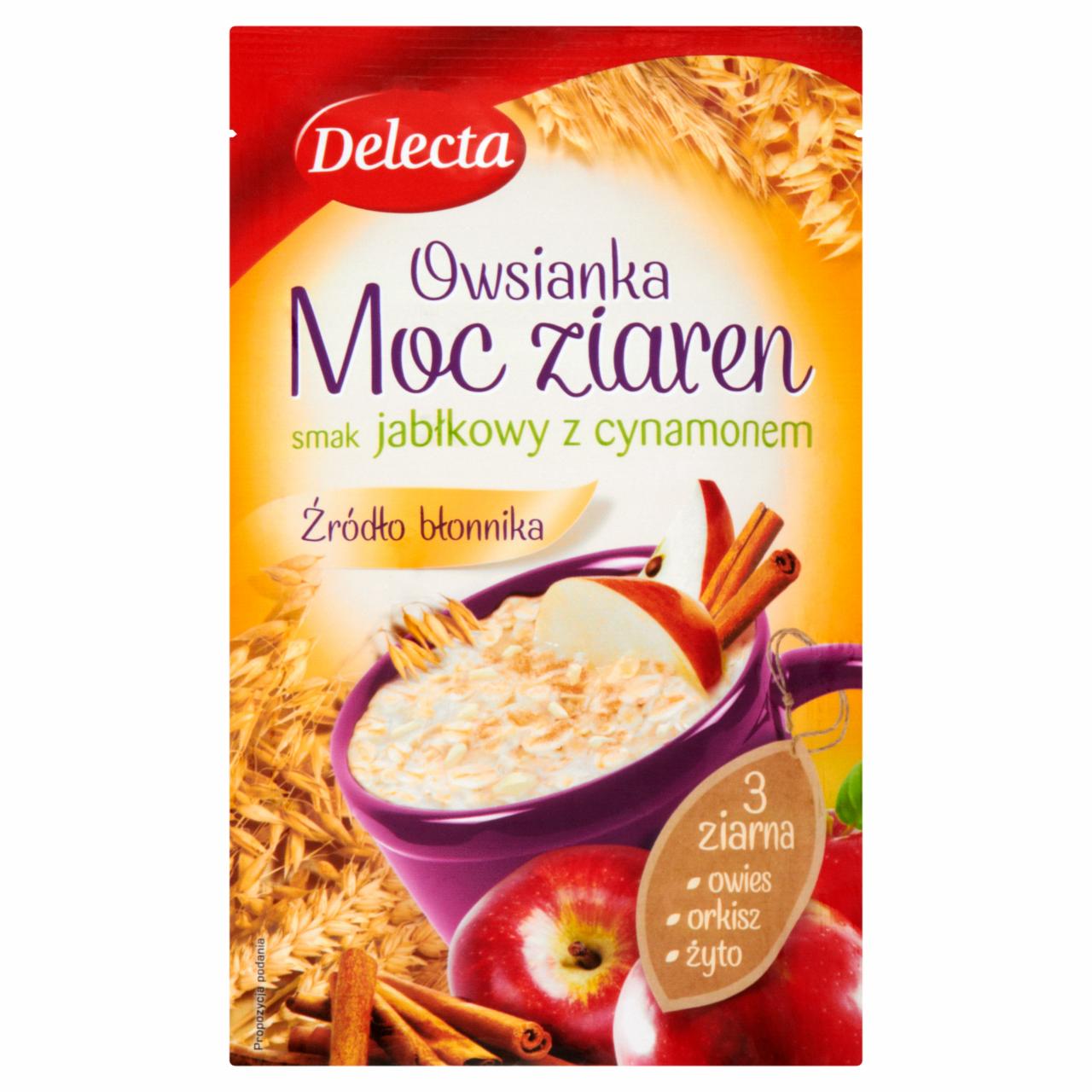 Zdjęcia - Delecta Owsianka Moc ziaren smak jabłkowy z cynamonem 47 g