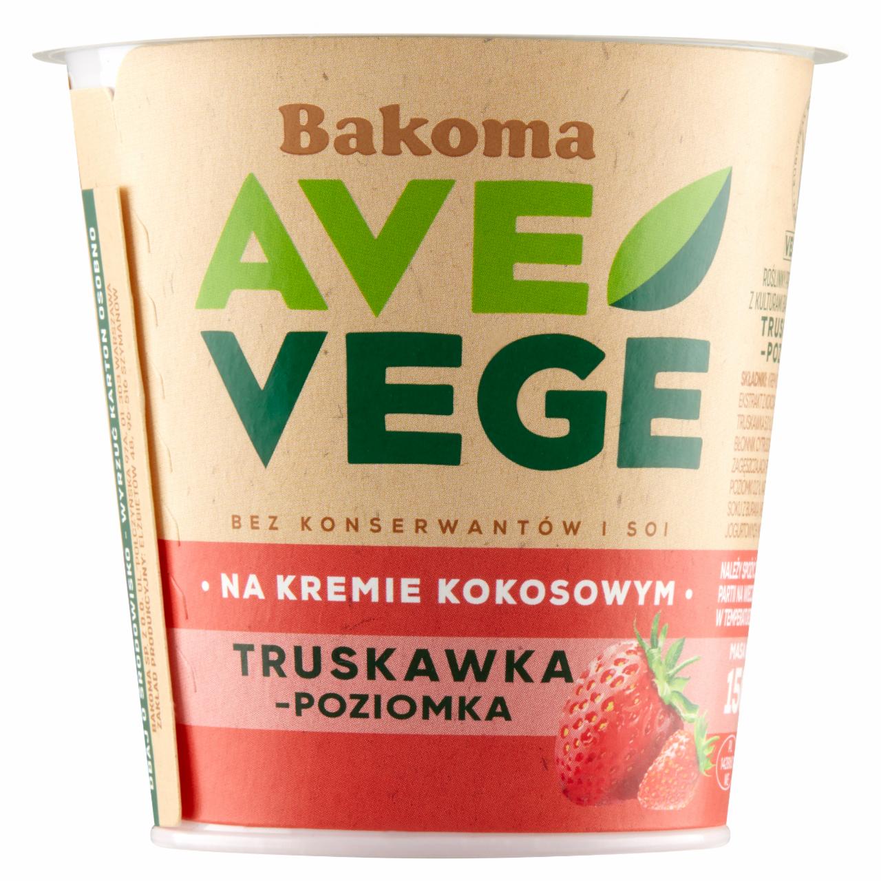 Zdjęcia - Ave Vege Roślinny produkt kokosowy truskawka-poziomka 150 g Bakoma