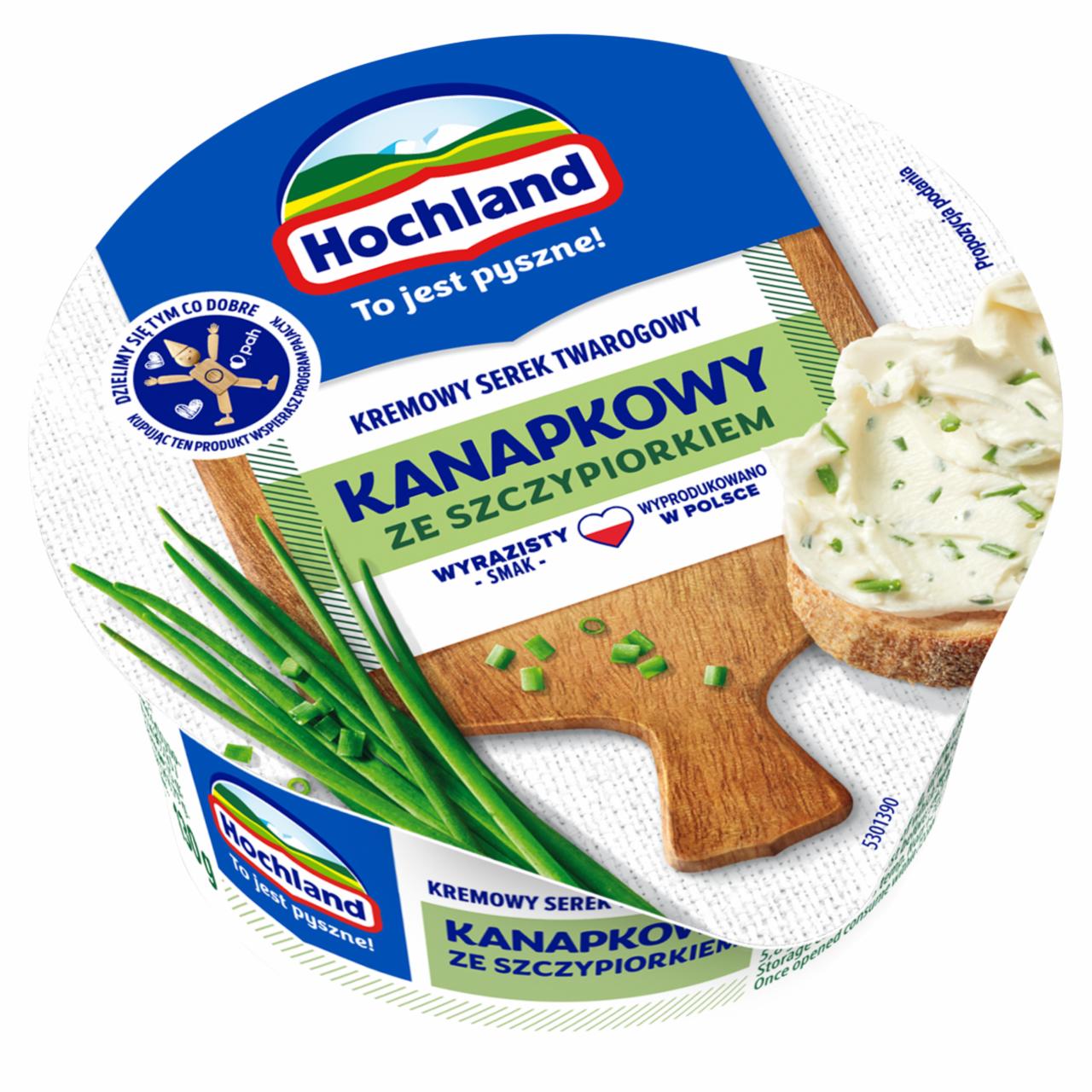 Zdjęcia - Hochland Kremowy serek twarogowy kanapkowy ze szczypiorkiem 130 g