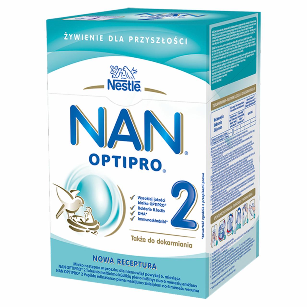 Zdjęcia - NAN OPTIPRO 2 Mleko następne dla niemowląt powyżej 6. miesiąca 800 g (2 x 400 g)