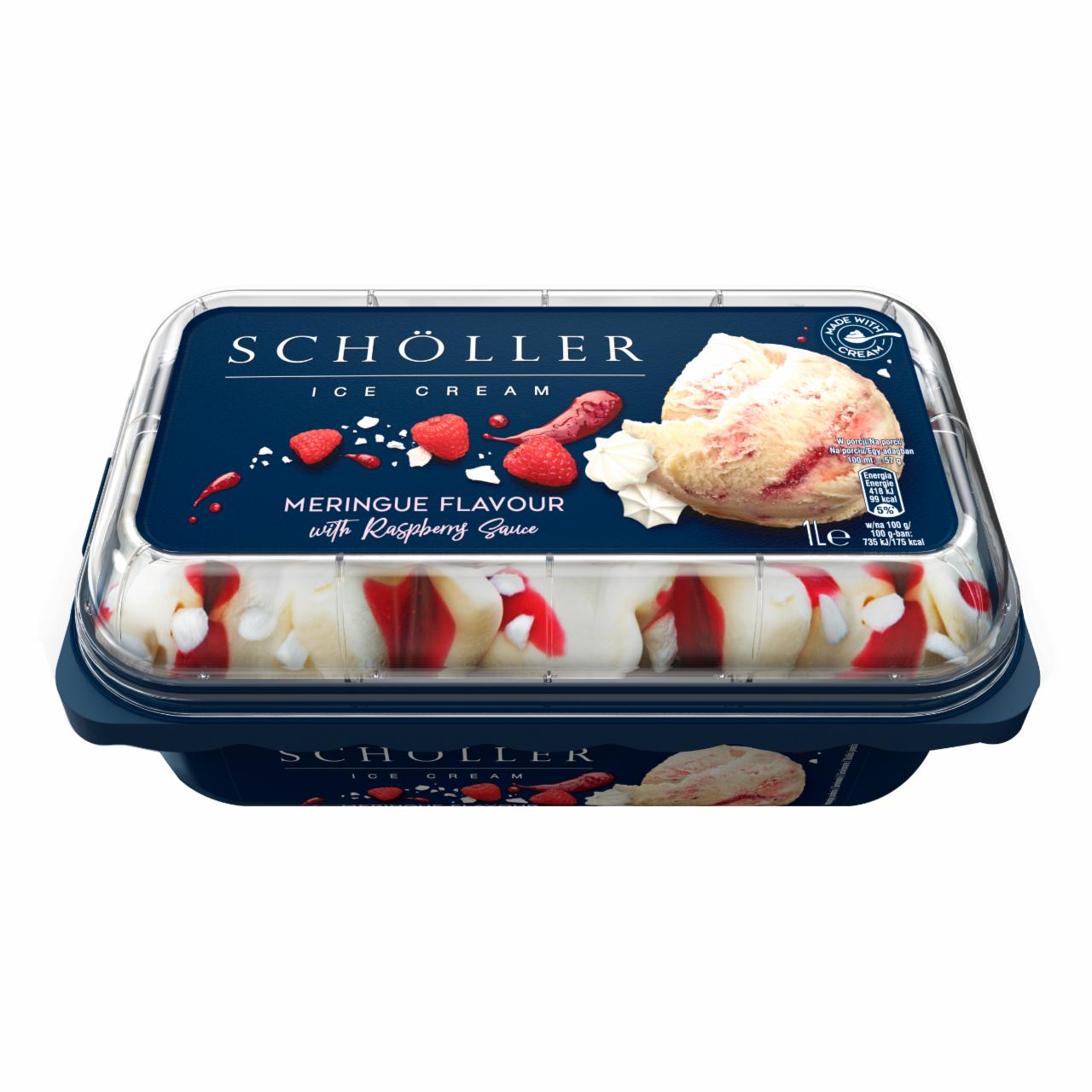 Zdjęcia - Schöller Lody o smaku bezowym z sosem malinowym i z kawałkami bezy 1 l