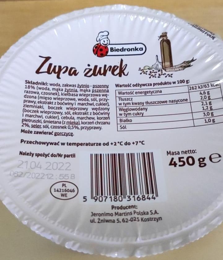 Zdjęcia - Zupa żurek Biedronka