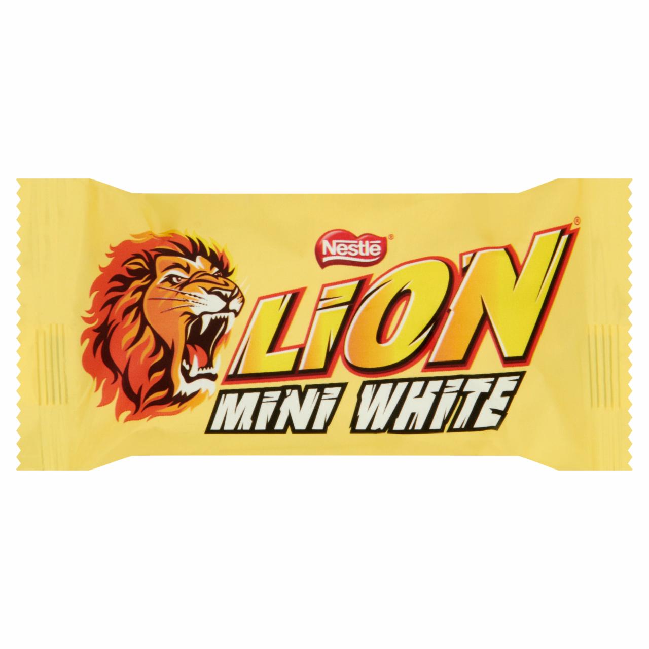 Zdjęcia - Lion Mini White Nadziewany wafel z karmelem i płatkami pszennymi w białej polewie