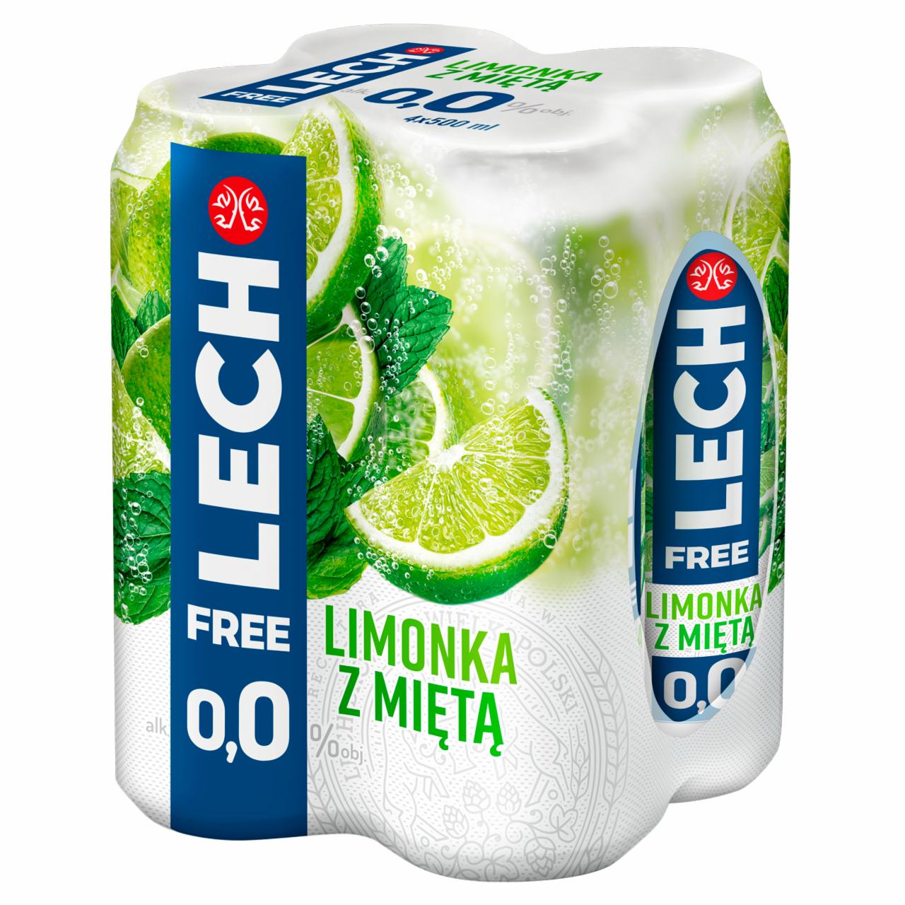 Zdjęcia - Lech Free Piwo bezalkoholowe limonka z miętą 4 x 500 ml