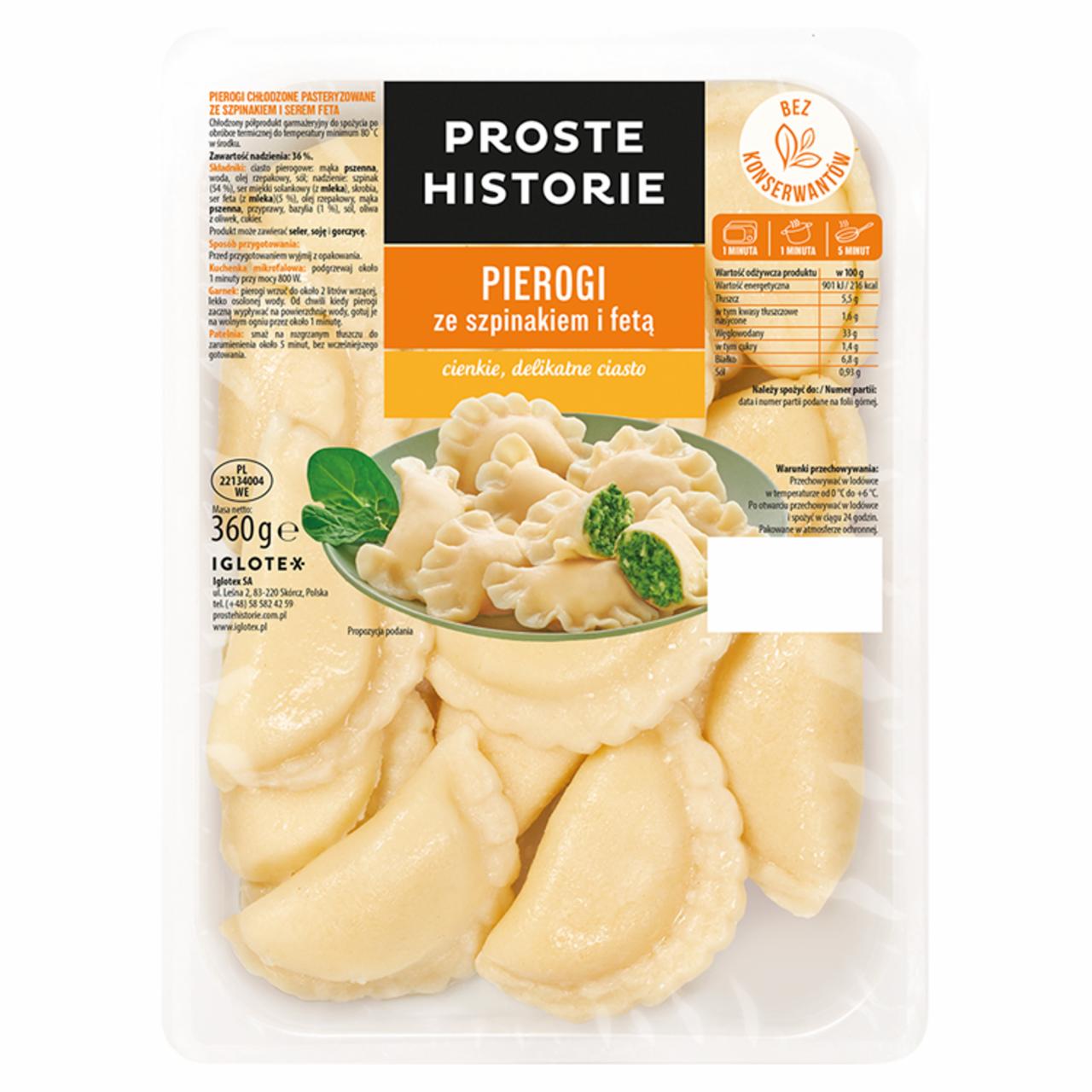 Zdjęcia - Proste Historie Pierogi ze szpinakiem i fetą 360 g