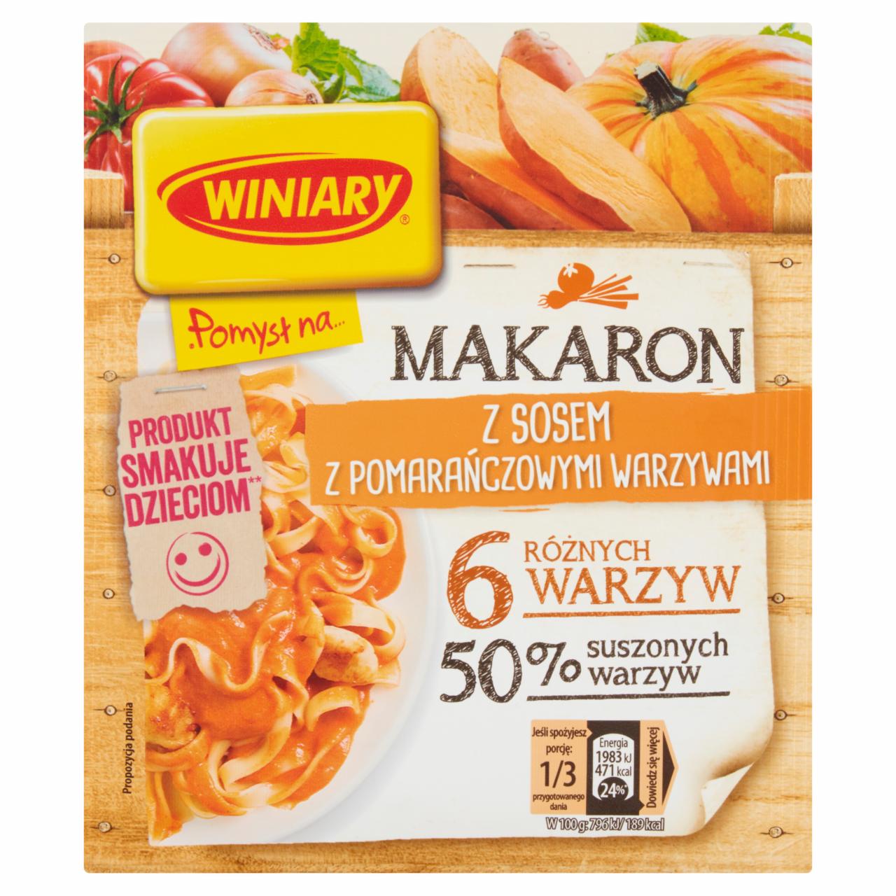 Zdjęcia - Winiary Pomysł na... Makaron z sosem z pomarańczowymi warzywami 42 g