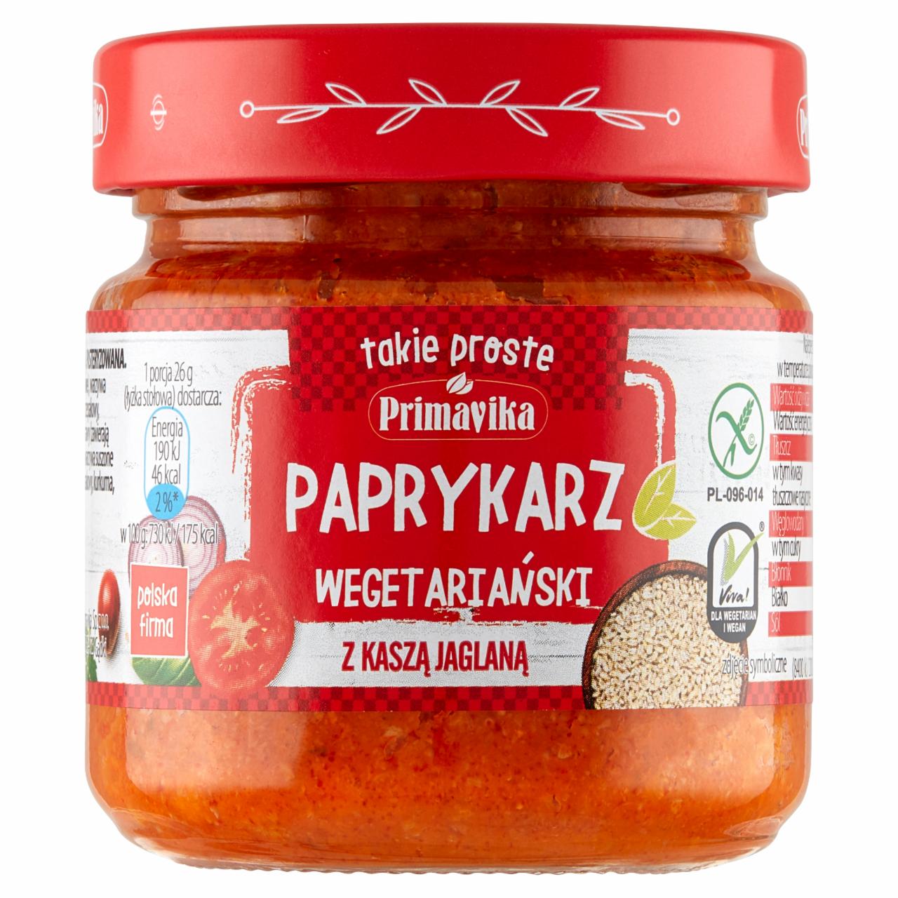 Zdjęcia - Primavika Paprykarz wegetariański z kaszą jaglaną 160 g