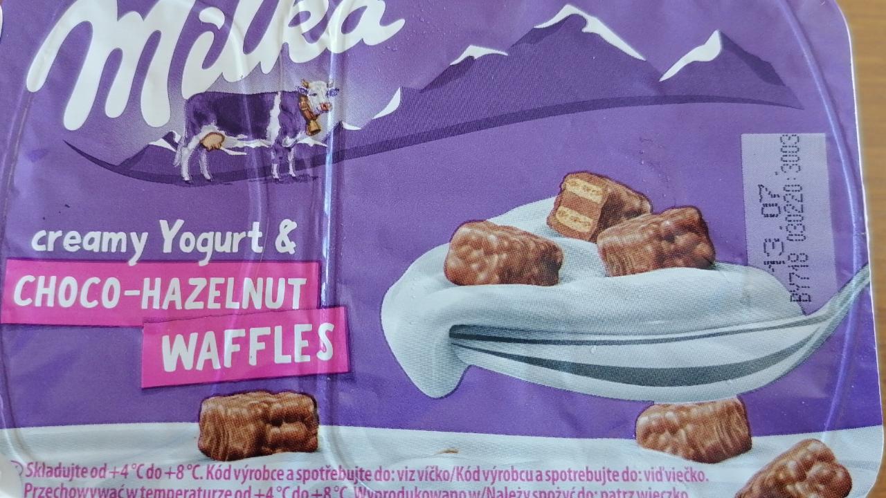 Zdjęcia - Milka creamy Yogurt & choco-hazelnut waffels