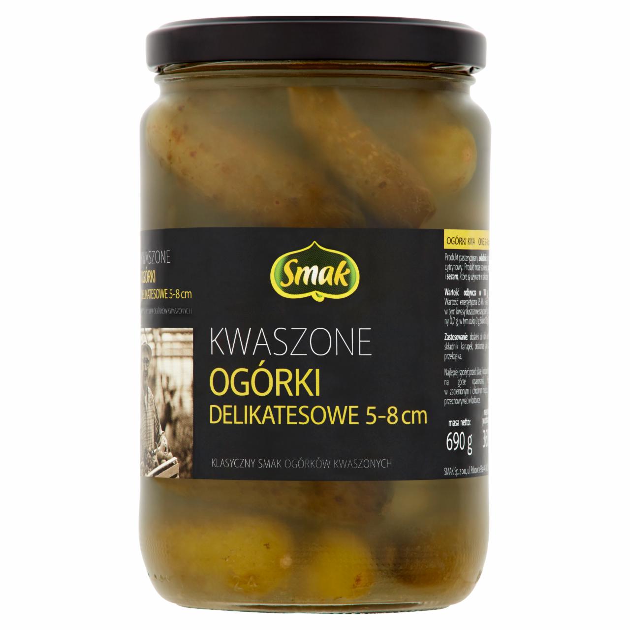 Zdjęcia - Smak Kwaszone ogórki delikatesowe 5-8 cm 690 g