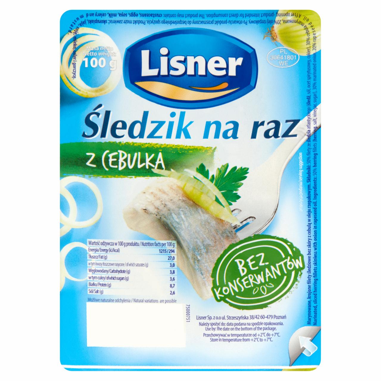 Zdjęcia - Śledzik na raz w oleju z cebulką Lisner