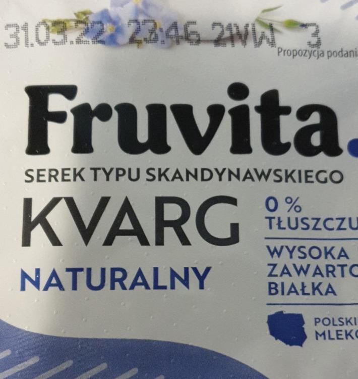 Zdjęcia - Serek typu skandynawskiego kvarg naturalny Fruvita