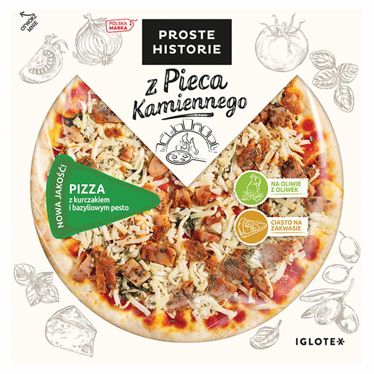 Zdjęcia - Proste Historie Z Pieca Kamiennego Pizza z kurczakiem i bazyliowym pesto 390 g