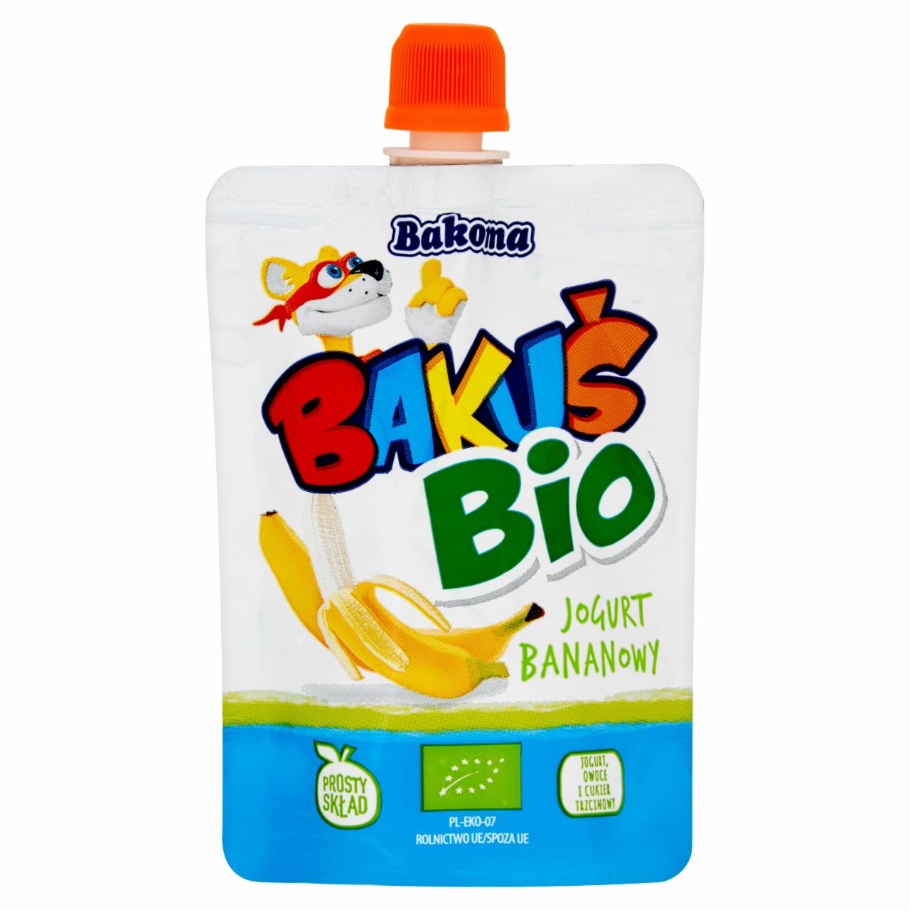 Zdjęcia - Bakoma Bakuś BIO Jogurt bananowy 80 g