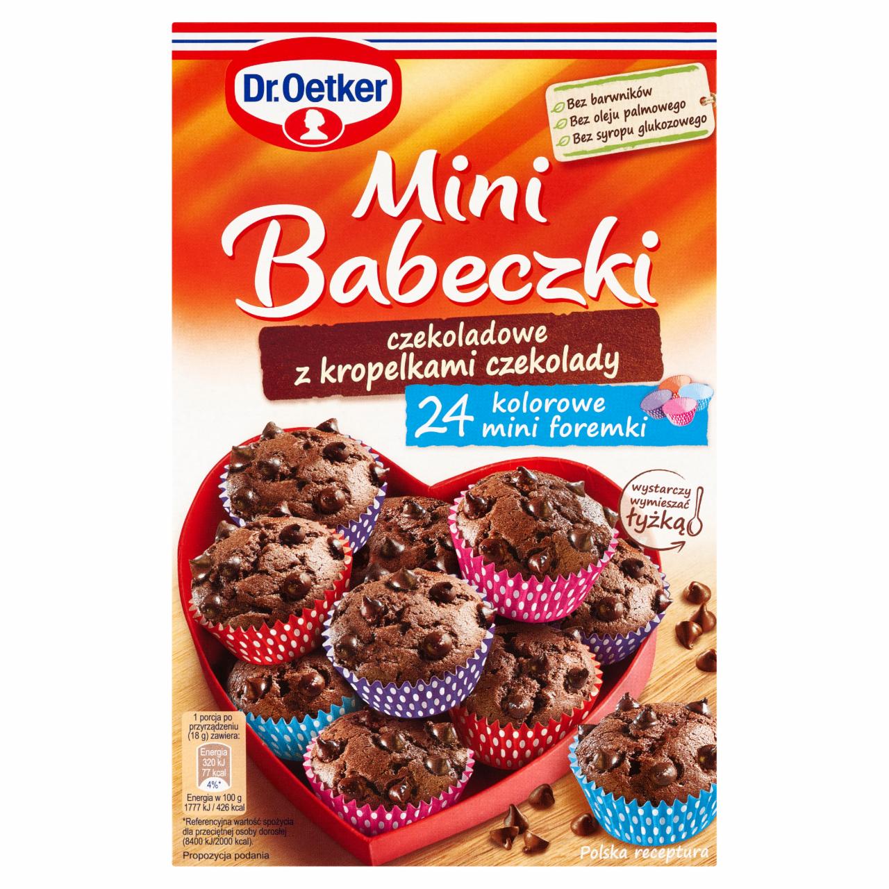 Zdjęcia - Dr. Oetker Mini babeczki czekoladowe z kropelkami czekolady 245 g