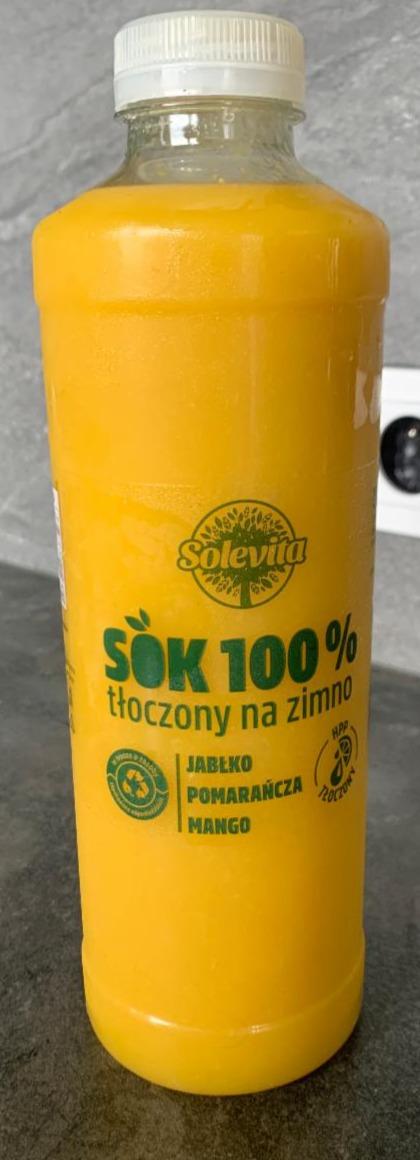 Zdjęcia - Sok 100% tłoczony na zimno Jabłko Pomarańcza Mango Solevita