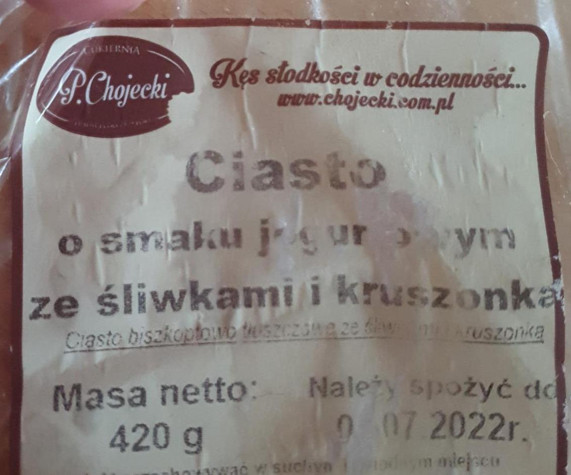 Zdjęcia - Ciasto o smaku jogurtowym ze śliwkami i kruszonka P.Chojecki