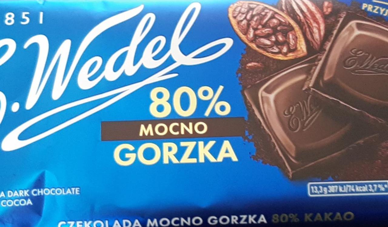 Zdjęcia - E. Wedel Czekolada mocno gorzka 80 % 80 g