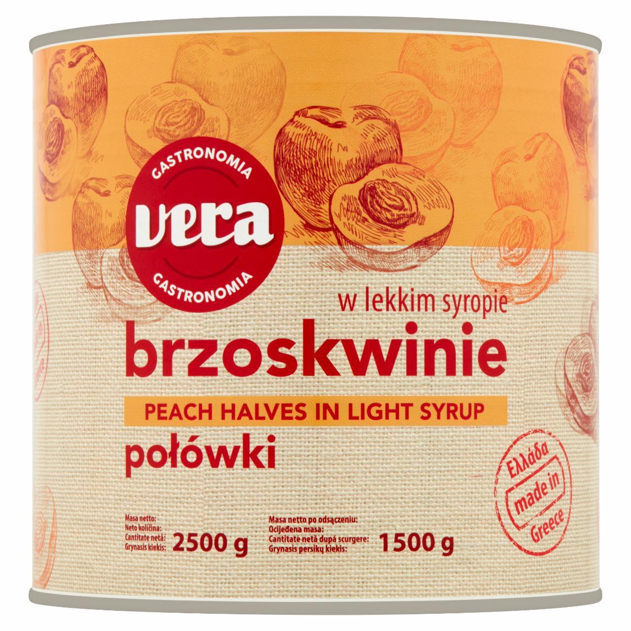 Zdjęcia - Vera Gastronomia Brzoskwinie połówki w lekkim syropie 2500 g