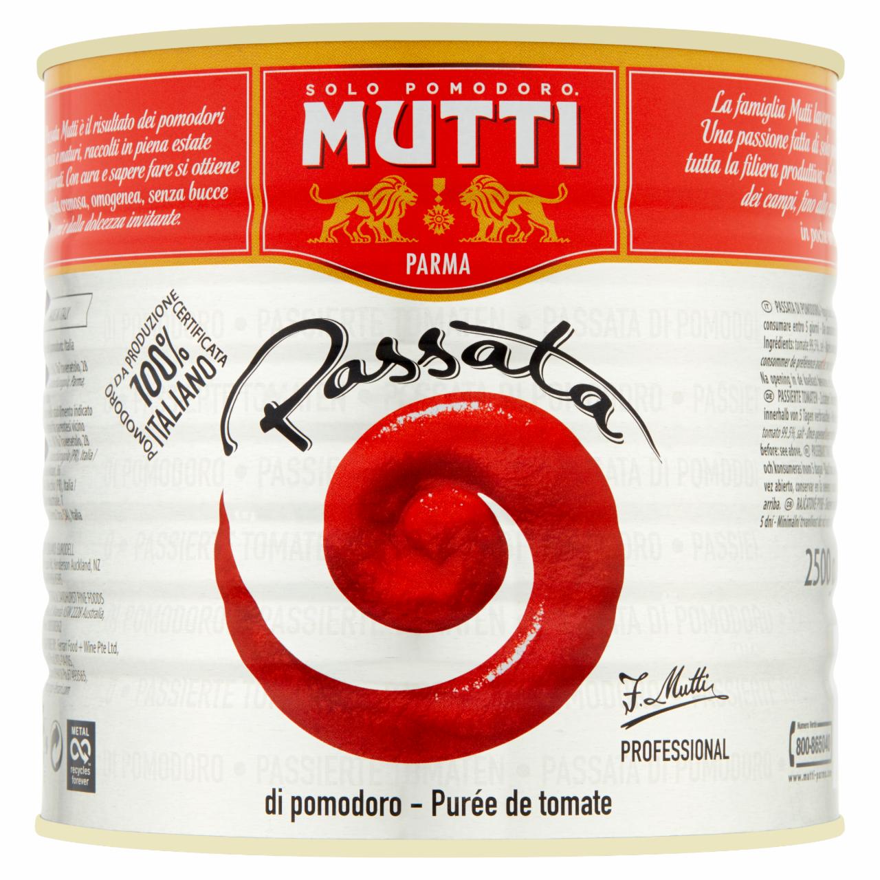 Zdjęcia - Mutti Passata Przecier pomidorowy 2,5 kg