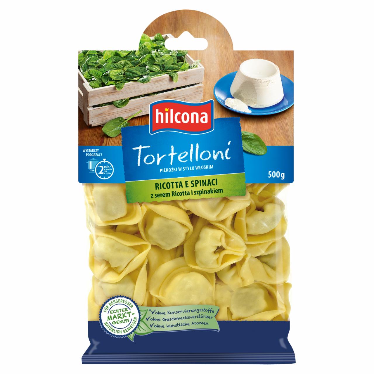 Zdjęcia - Hilcona Tortelloni Pierożki w stylu włoskim z serem ricotta i szpinakiem 500 g