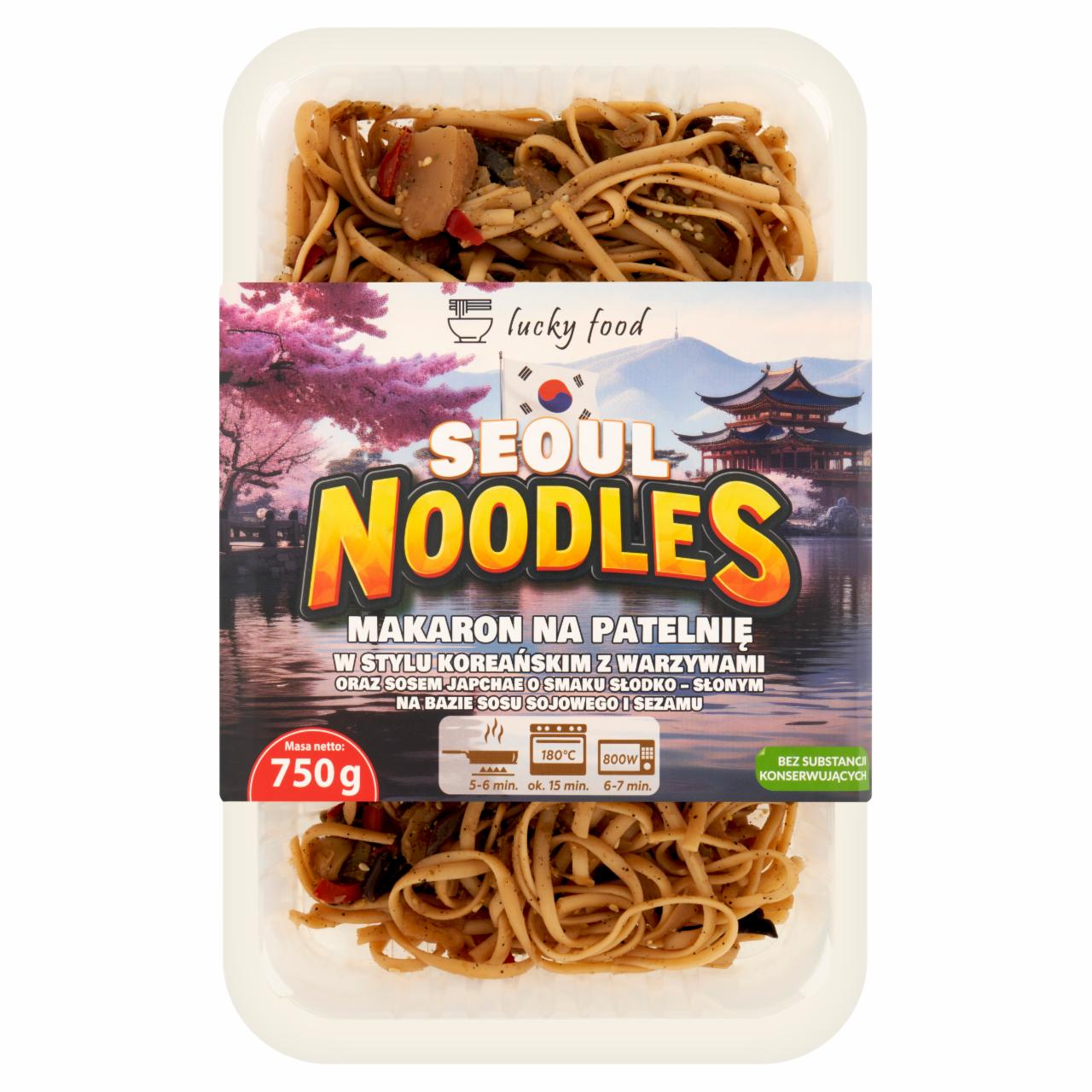 Zdjęcia - Lucky Food Seoul Noodles Makaron na patelnię w stylu koreańskim z warzywami 750 g