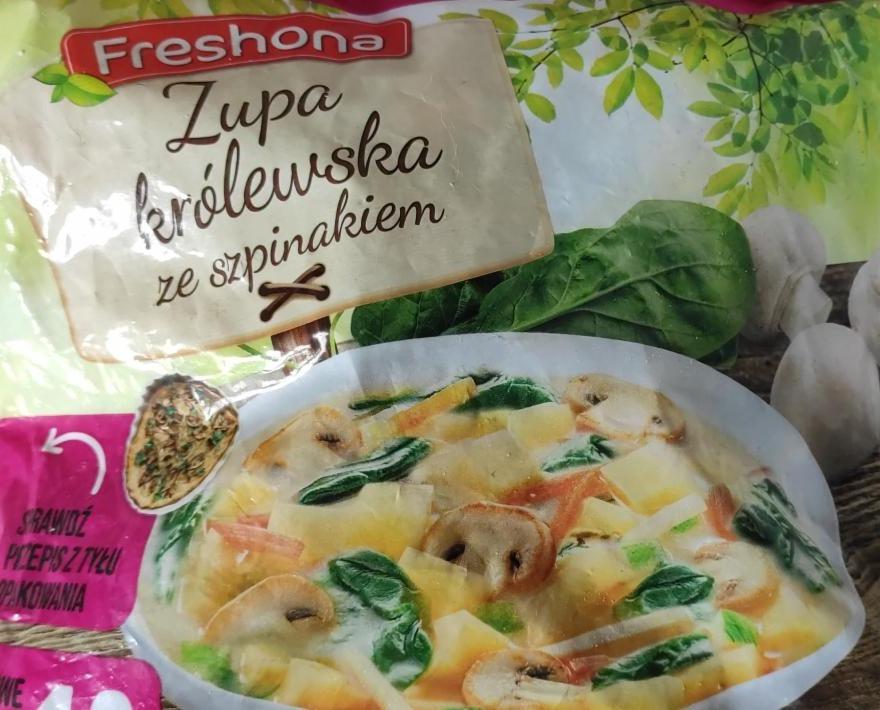 Zdjęcia - Zupa królewska że szpinakiem Freshona