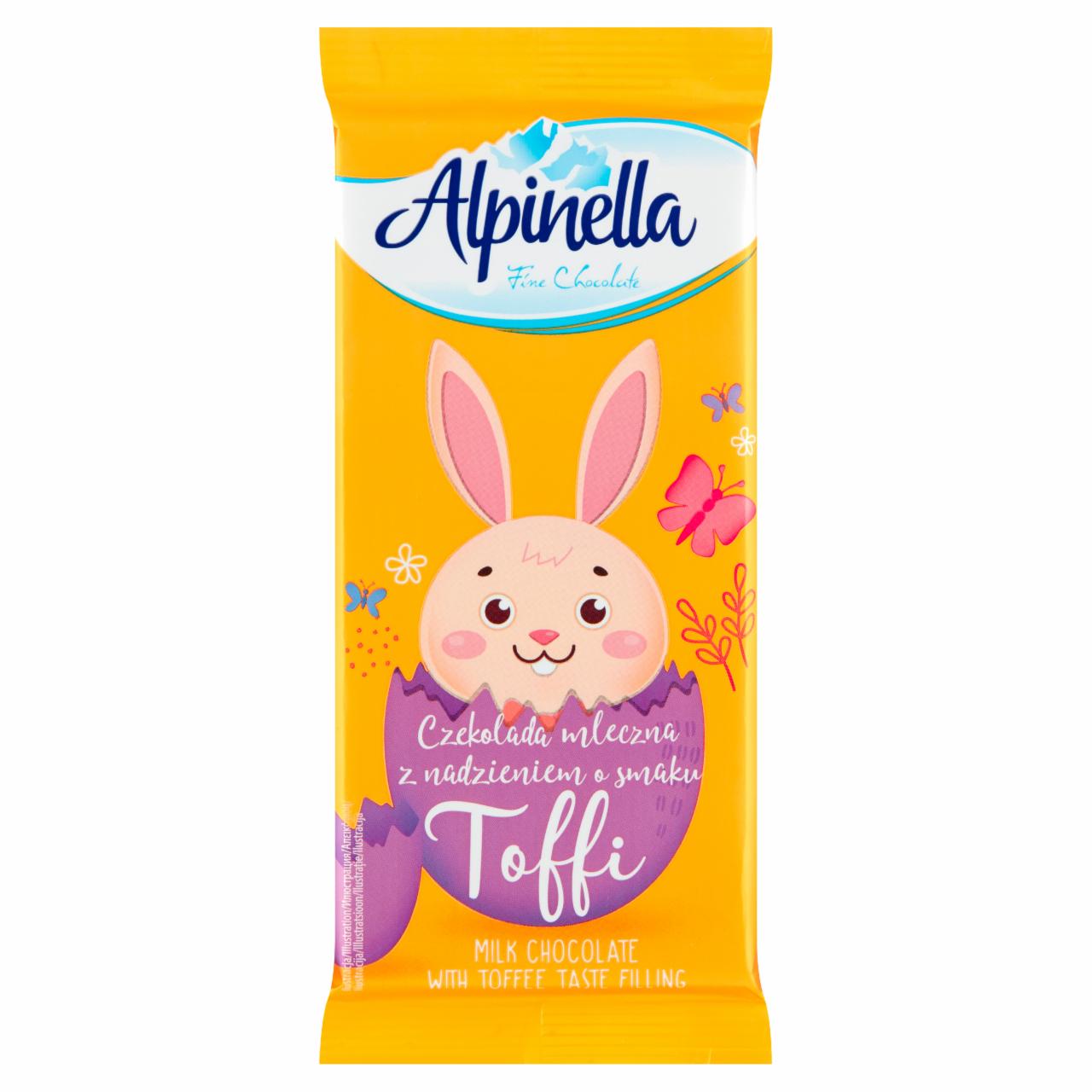 Zdjęcia - Alpinella Czekolada mleczna z nadzieniem o smaku toffi 100 g