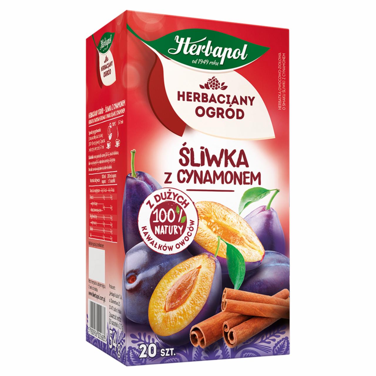 Zdjęcia - Herbapol Herbaciany Ogród Herbatka owocowo-ziołowa śliwka z cynamonem 50 g (20 x 2,5 g)