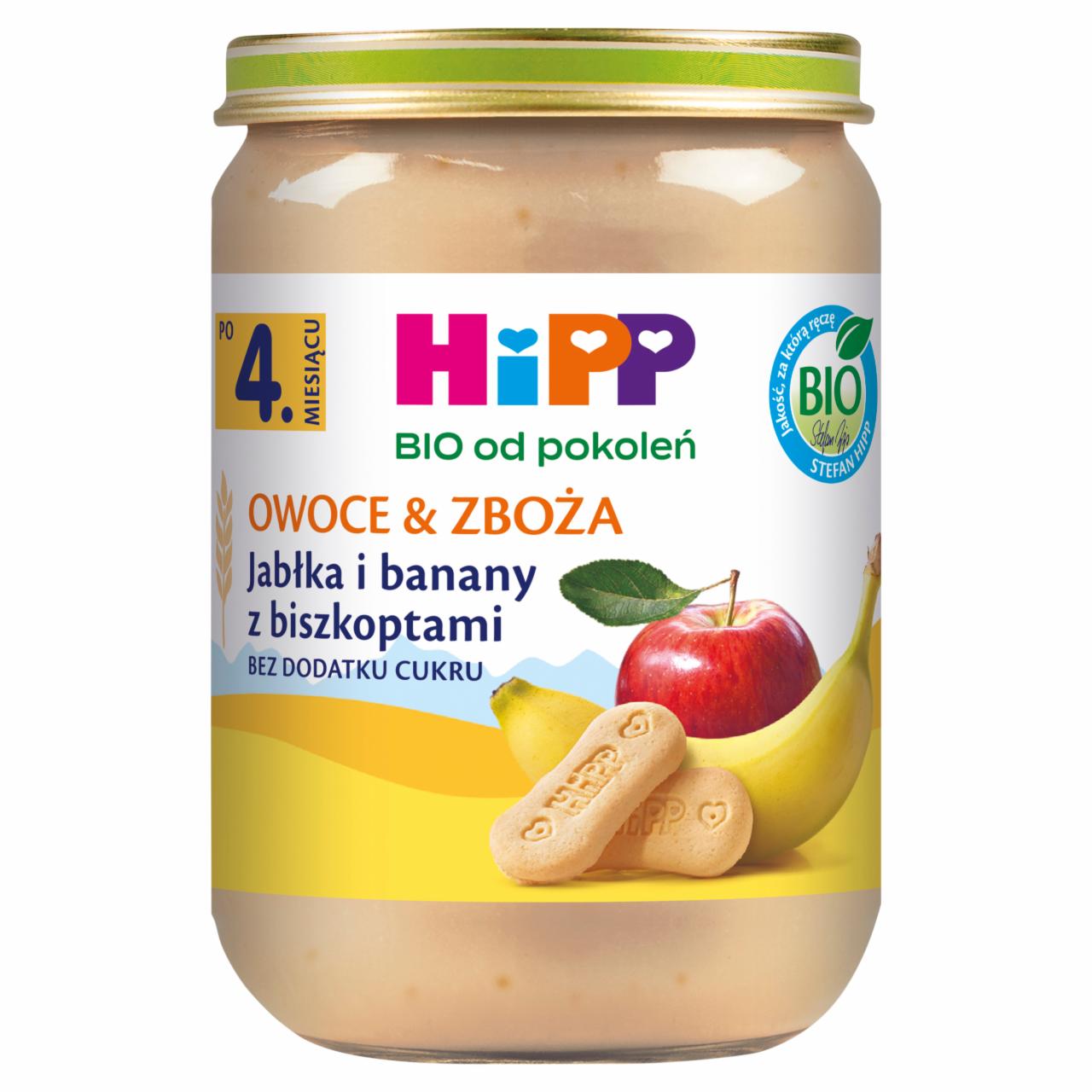 Zdjęcia - HiPP BIO Owoce & Zboża Jabłka i banany z biszkoptami po 4. miesiącu 190 g